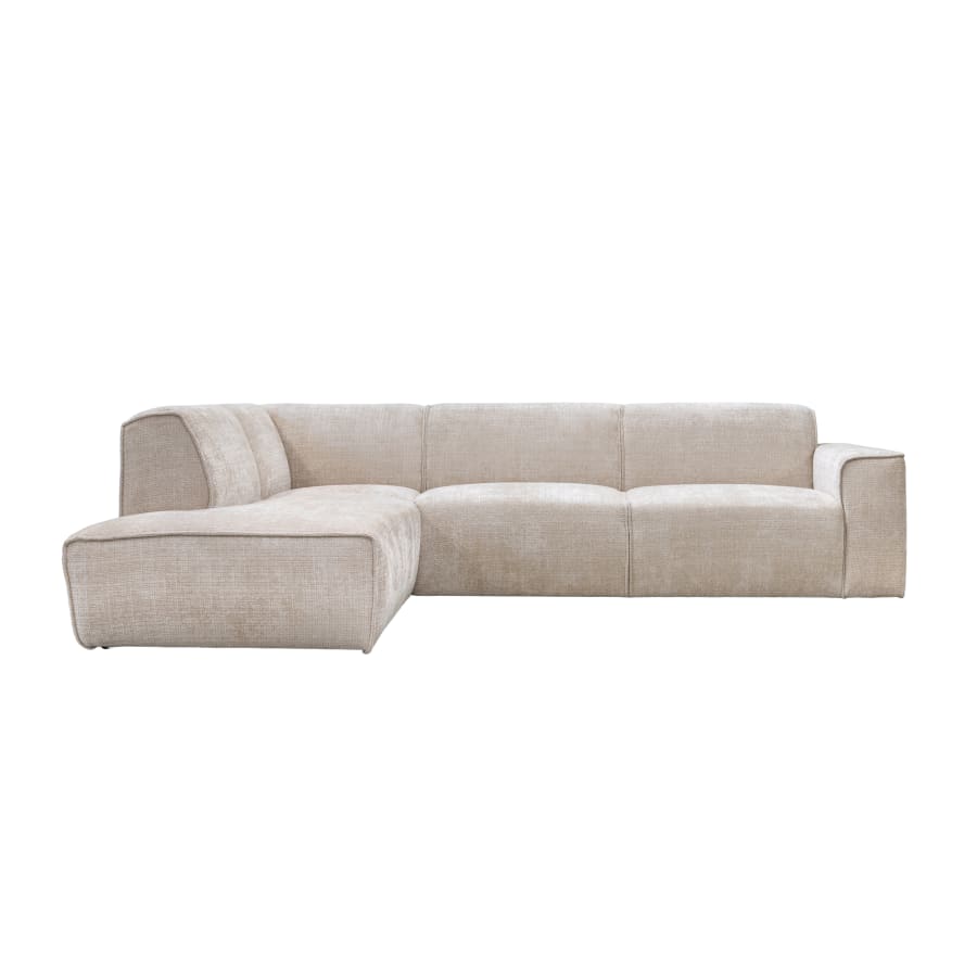 Canapé d'angle en tissu beige - Angle gauche